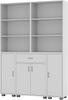 Bookcase Storage Cabinet Oak Shelving Unit Six Shelves Drawer Modern Large