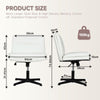 Cross Legged Desk Chair Computer PU Leather Vanity Chairs Armless Home Office