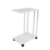 Metal Side Table 2 Layer Sofa End Coffee Snack Table with Wheels for Living Room