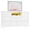 TV Stand with LED Light for 32-50" TVs, Media Console Table w/ 8 Drawers Bedroom