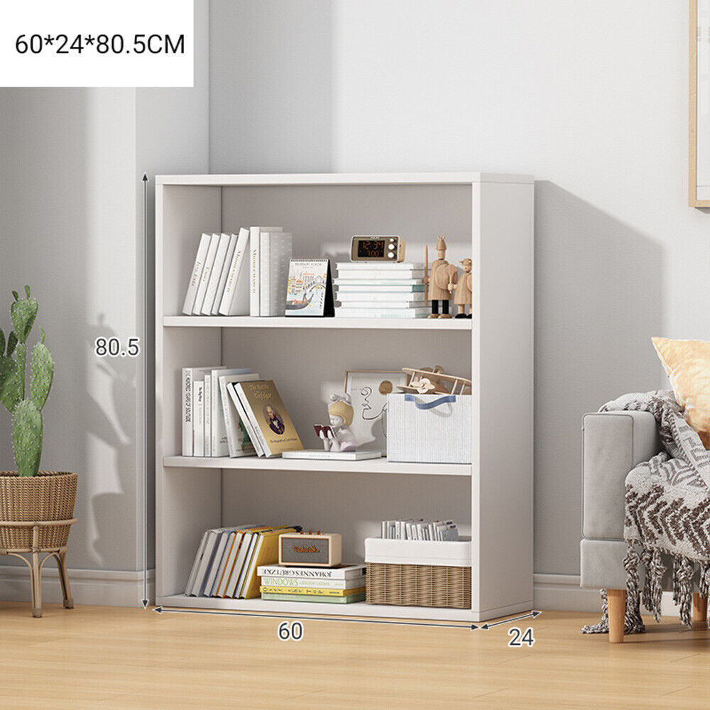 3 Tier Wooden Bookcase Display Shelving Storage Shelves Unit Stand Rack Case UK