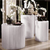 Folding Round Paper Cake Flowers Display Stand Plinth Cylinder Pedestal Wedding