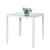 75cm Kitchen Furniture Square Glass Top Dining Table Metal Legs Tbale Only Table