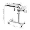 Movable Bedside Laptop Table Sofa Bed Side End Desk Cooling Fan & Pen Holder