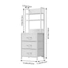 Bedside Table with Charging Station and LED Light Strips Nightstand W/ 3 Drawers