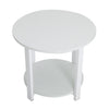 Small 2 Tier White Black Wooden Side Table with Shelf Bedroom Coffee End Table