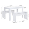 Compact 3PC Kitchen Dining Set Bar Table Bench Chair Home Space Saving Furniture