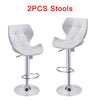 2 x Bar Stools Kitchen Swivel Gas Lift Chrome Base Stools Breakfast Pub Chair
