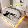 OTTOMAN LIFT UP STORAGE BED UPHOLSTERED BED FRAME DOUBLE & KING SIZE 4FT6 5FT
