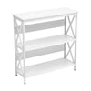 3-Tier Console Table X-design Wooden Hall Desk Side End Table W/ Storage Shelf