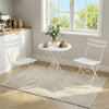 3PCS Dining Table Set Metal Table 2 Chairs Compact Space Saving Kitchen Bistro