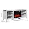 178cm TV Stand Unit Cabinet Recessed 23" Electric Fireplace with Storage Shelves