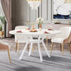 Dining Table Round Wood Top Metal Base Farmhouse Industrial Kitchen Dining Room