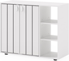 Shoe Cabinet Wooden White Storage Cupboard Double Doors Adjustable Shelves Hall