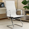 Cantilever PU Leather Dining Carver Side Arm Chairs Seat Home Office Chrome Legs