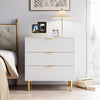 3 Drawer Chest of Drawers w/ Metal Legs, Bedroom Bedside Storage Cabinet Hallway