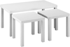Nesting Tables Wooden Space Saving Coffee Side Table Set of 3 Rustic Brown Large