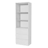 3 Tier Bookcase with Shelving Drawers for Storage Bookshelf Living Room Office