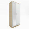 2 Door Wardrobe with Mirror Multicolor High Gloss Storage Hanging Rail Furniture