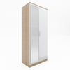 Multicolor 2 Door Wardrobe High Gloss Storage Hanging Rail Furniture with Mirror