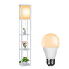 Floor Lamp with Storage Shelf Standing Light Linen Shade Bedroom Livingroom Wood