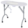 Foldable Wheeled Manicure Nail Table Beauty Salon Portable Technician Work Desk
