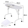 Foldable Wheeled Manicure Nail Table Beauty Salon Portable Technician Work Desk