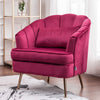 Velvet Scallop Shell Back Tub Chair Armchair Dressing Sofa Stool Bedroom Lounge