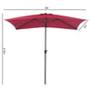 2x3M Garden Parasol Rectangle Umbrella Sun Shade Outdoor Patio Beach Crank Tilt