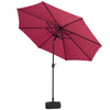 3M Outdoor Garden Round Parasol Sun Shade Patio Hanging Umbrella with Crank Tilt