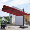 Patio Parasol Base Sets Offset Cantilever Umbrella Sun Shade Rainproof Canopy