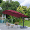 Patio Parasol Base Sets Offset Cantilever Umbrella Sun Shade Rainproof Canopy