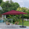 Patio Parasol Base Sets Offset Cantilever Umbrella Sun Shade Rainproof Canopy