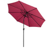 3M Outdoor Garden Round Parasol Sun Shade Patio Hanging Umbrella with Crank Tilt