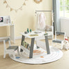 Kids Table and Chairs Set Wooden Children's Desk Table and 2 Chairs Stools Set