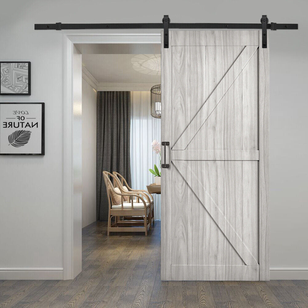 Wood Barn Door Sliding Door Divider Hardware Kit 6-7FT / Door with Track Kit Use