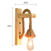 Industrial Steampunk Style Wooden Wall Light Hemp Rope Lamp Fixture Cafe Bar