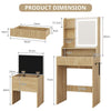Modern Dressing Table Set LED Mirror Vanity Desk Stool with Charging Station
