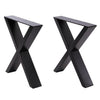 Set of 2 Industrial Table Parts Black Metal Table Legs Office Bench Worktop Desk