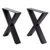 2PCS/Set Black Industrial Metal X Shape Table Legs Desk Bench X Cross Frame Legs