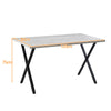 Rectangular Kitchen Dining Table Wooden Table 4-6 Seats Family Party Table White