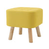 Linen Fabric Padded Stool Bench Footstool Pouffe Footrest Living Room Bedroom