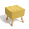 Linen Upholstered Shoes Bench Footrest Foot Stool Ottoman Seat with 4 Wood Legs