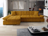 Corner Sofa Bed MALWI CORDUROY with Storage Green Blue Cream Grey Yellow New