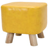 Square Upholstered Footstool Pouffe Stool Small Chair Seat with 4 Wooden Legs UK