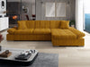 Corner Sofa Bed MALWI CORDUROY with Storage Green Blue Cream Grey Yellow New