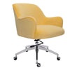 Velvet Upholstered Office Chair Wheeled Adjustable Swivel Computer Desk Armchair