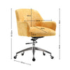 Office Chair Task Adjustable Height Mid Back Swivel Wheels Armrest Crush Velvet