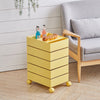 5-Tier Rotating Storage Rack Coffee Tea End Table Shelf Cabinet with Tray Wheels