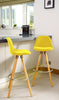 Bar Stools Kitchen Breakfast Chairs Dining Modern Wooden Velvet | Set of 2